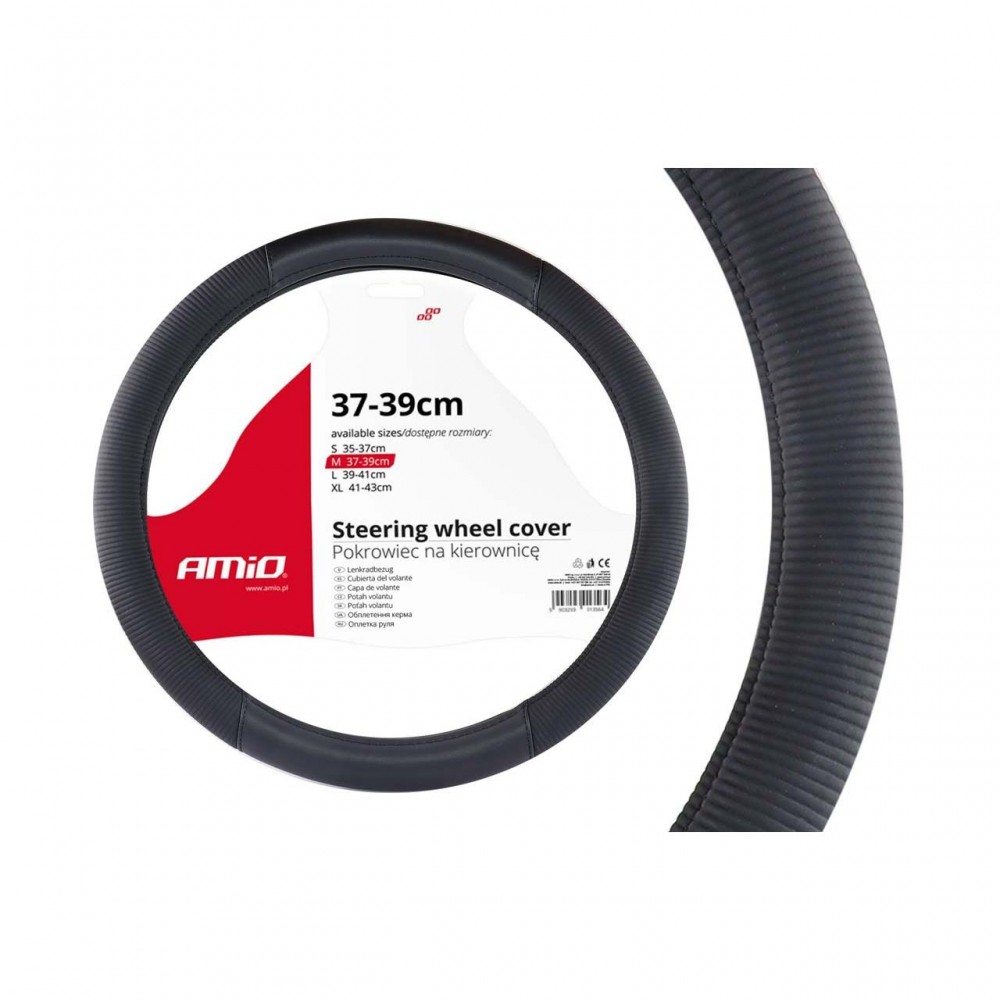 Husa volan neagra model Relax SWC-24-M (37-39cm) - AVX-AM02561 - AMIO