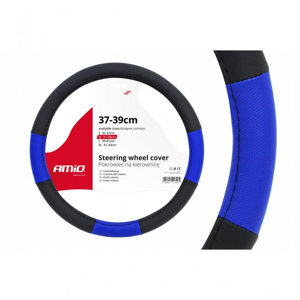 Husa volan negru + albastru SWC-04-M (37-39cm) - AVX-AM01359 - AMIO
