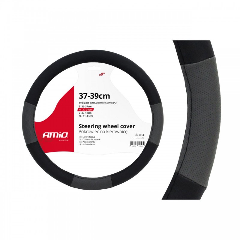 Husa volan negru + gri SWC-05-M (37-39cm) - AVX-AM01360 - AMIO