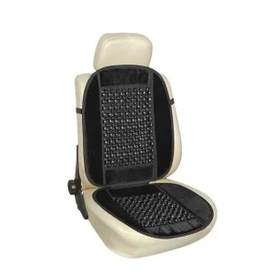 Huse auto cu bile de masaj din lemn si margine de plus neagra CSM-01-Black