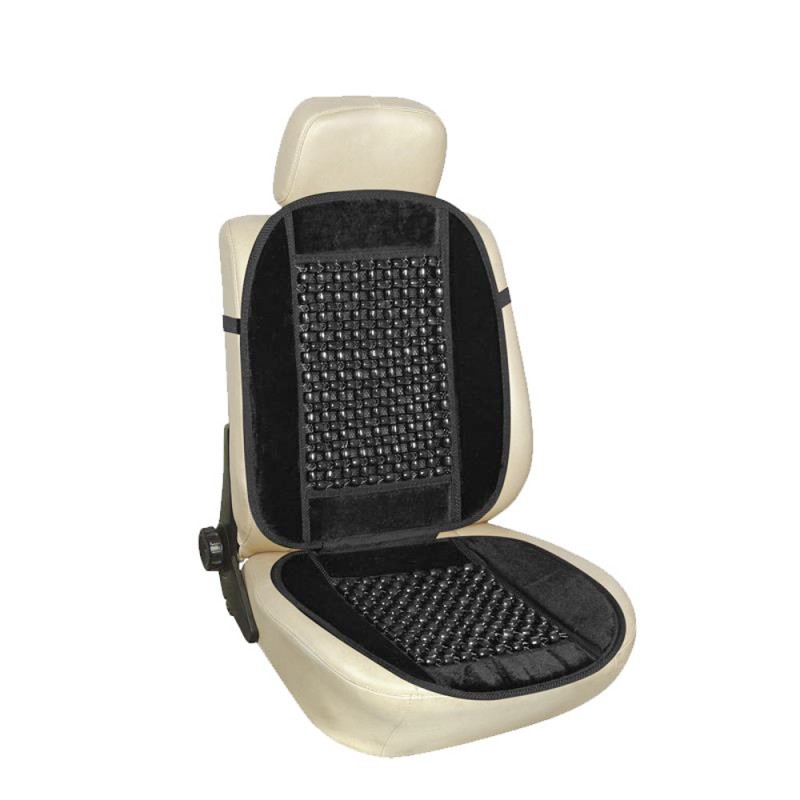 Huse auto cu bile de masaj din lemn si margine de plus neagra CSM-01-Black - AVX-AM01386 - AMIO