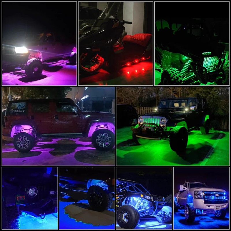 Kit 4 Lumini Ambientale RGB, model ROCK LIGHT cu telecomanda si aplicatie telefon, destinate Off-Road, ATV, SSV - AVX-T031023-9 - AVEX