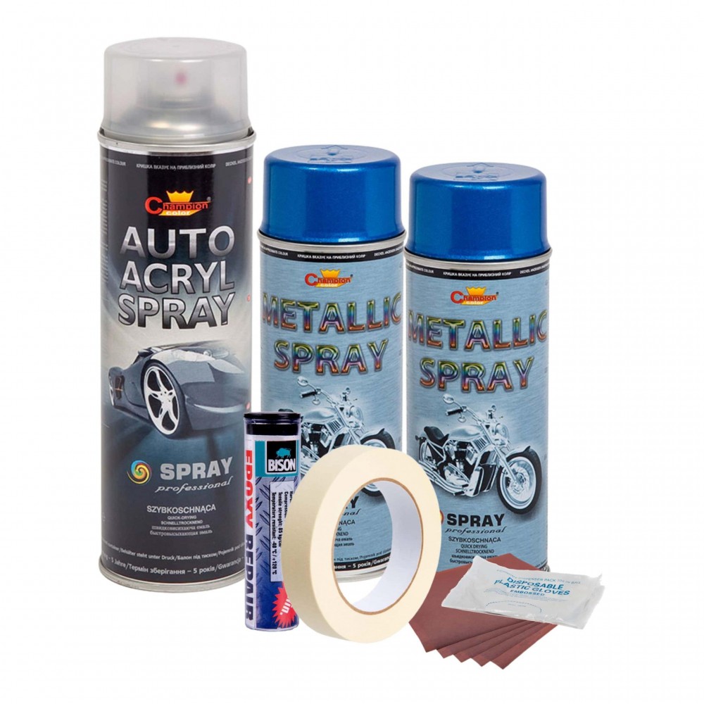 Kit complet reparatie si vopsire jante culoare Albastru Metalizat, V2 - AVX-KVJ-AV2 - AVEX