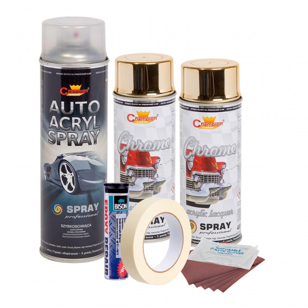 Kit complet reparatie si vopsire jante culoare Auriu Metalic, V2 - AVX-KVJ-AUV2 - AVEX