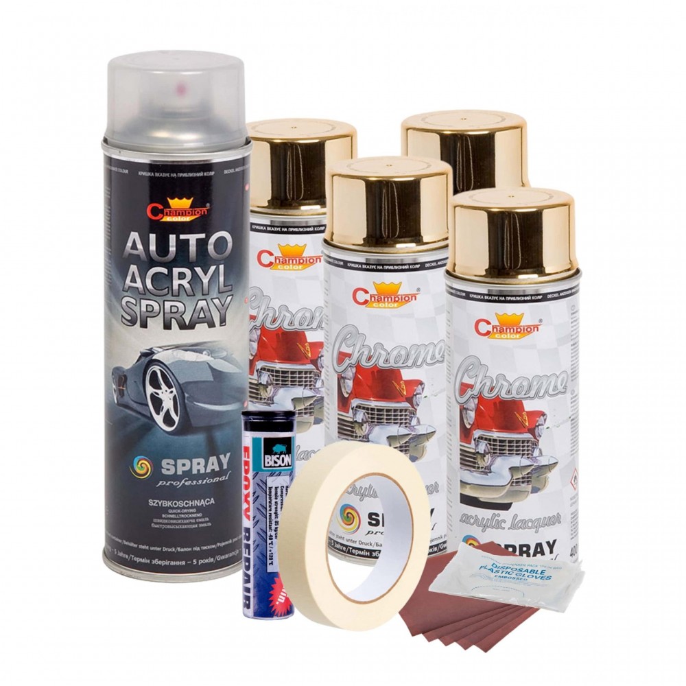 Kit complet reparatie si vopsire jante culoare Auriu Metalic, V4 - AVX-KVJ-AUV4 - AVEX