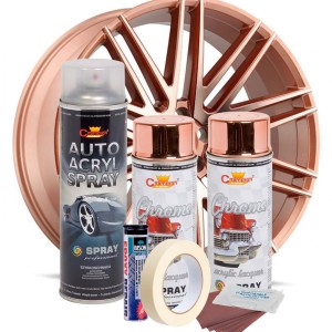 Kit complet reparatie si vopsire jante culoare Cupru Metalic, V2