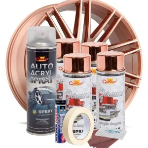 Kit complet reparatie si vopsire jante culoare Cupru Metalic, V4