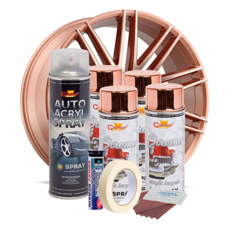 Kit complet reparatie si vopsire jante culoare Cupru Metalic, V4 - AVX-KVJ-CUV4 - AVEX