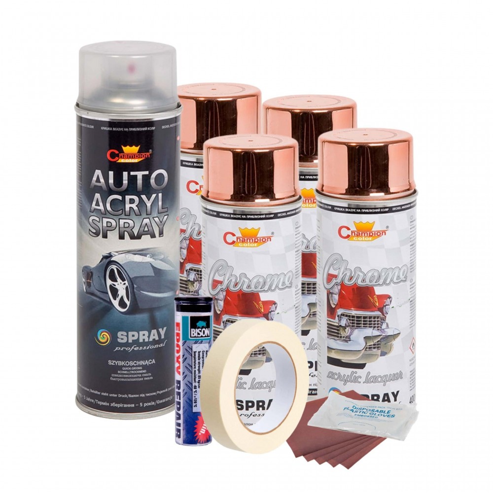 Kit complet reparatie si vopsire jante culoare Cupru Metalic, V4 - AVX-KVJ-CUV4 - AVEX