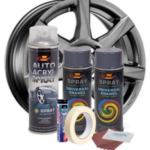 Kit complet reparatie si vopsire jante culoare Gri Inchis, V2
