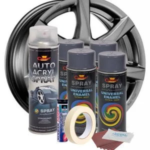 Kit complet reparatie si vopsire jante culoare Gri Inchis, V4