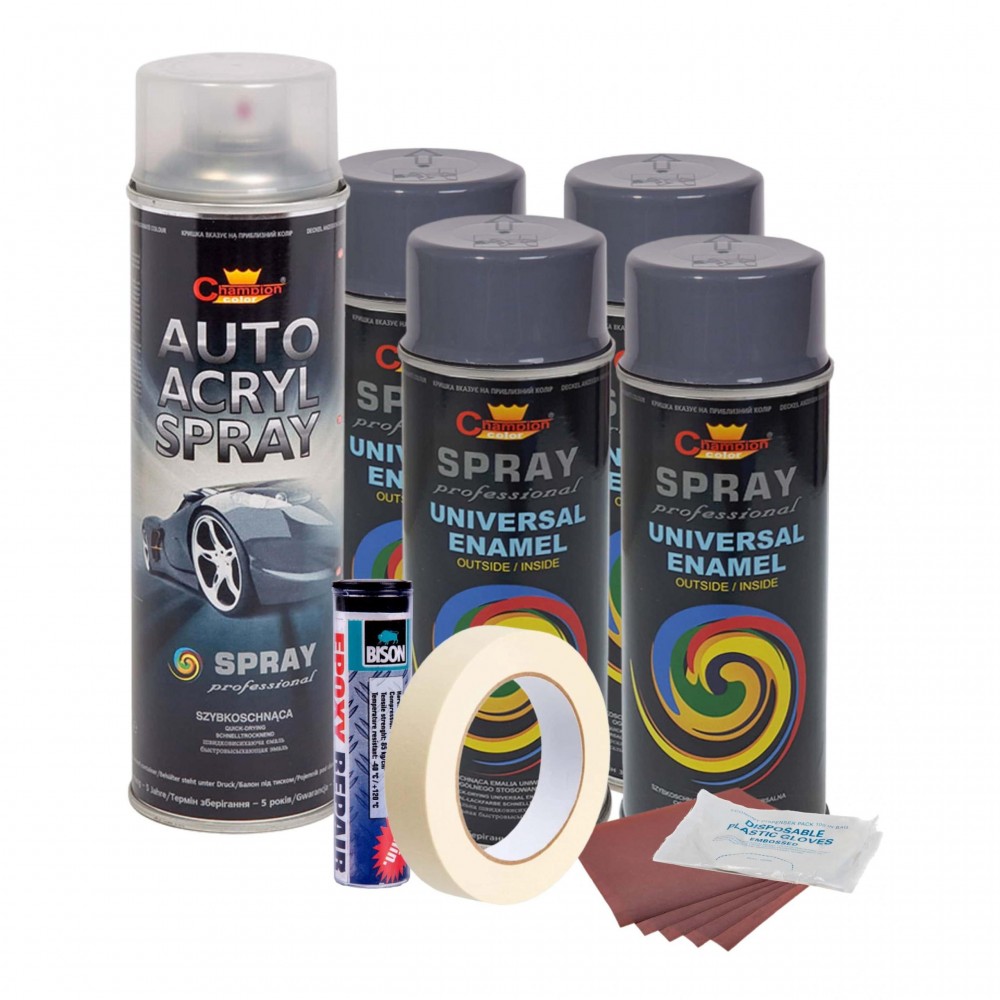 Kit complet reparatie si vopsire jante culoare Gri Inchis, V4 - AVX-KVJ-GRV4 - AVEX
