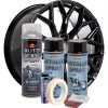 Kit complet reparatie si vopsire jante culoare Negru Metalizat, V2