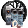 Kit complet reparatie si vopsire jante culoare Negru Metalizat, V4