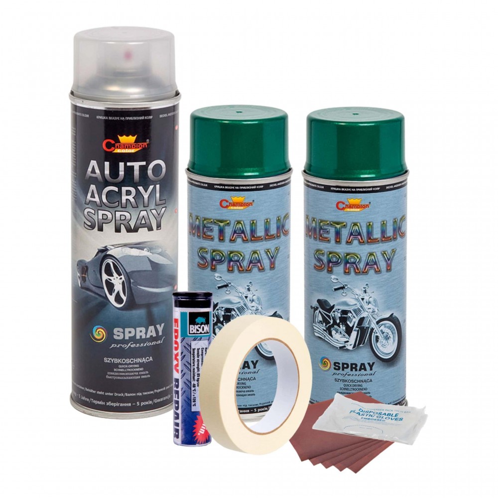 Kit complet reparatie si vopsire jante culoare Verde Metalizat, V2 - AVX-KVJ-VV2 - AVEX