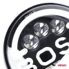 Lampa Suplimentara LED pentru Vehicule Off-Road, ATV, SSV, cu inscriptie BOSS si functii: Faza Lunga, Faza Scurta, Semnalizare, Pozitie, tensiune alimentare 9 - 36V, diametru Ø170 mm, AMIO
