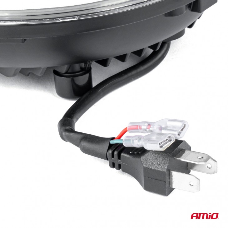 Lampa Suplimentara LED pentru Vehicule Off-Road, ATV, SSV, cu inscriptie BOSS si functii: Faza Lunga, Faza Scurta, Semnalizare, Pozitie, tensiune alimentare 9 - 36V, diametru Ø170 mm - AVX-AM03625 - AMIO