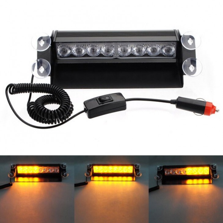 Lampa stroboscopica LED, montaj in parbriz, 8W, culoare Orange - AVX-T091019-4 - AVEX