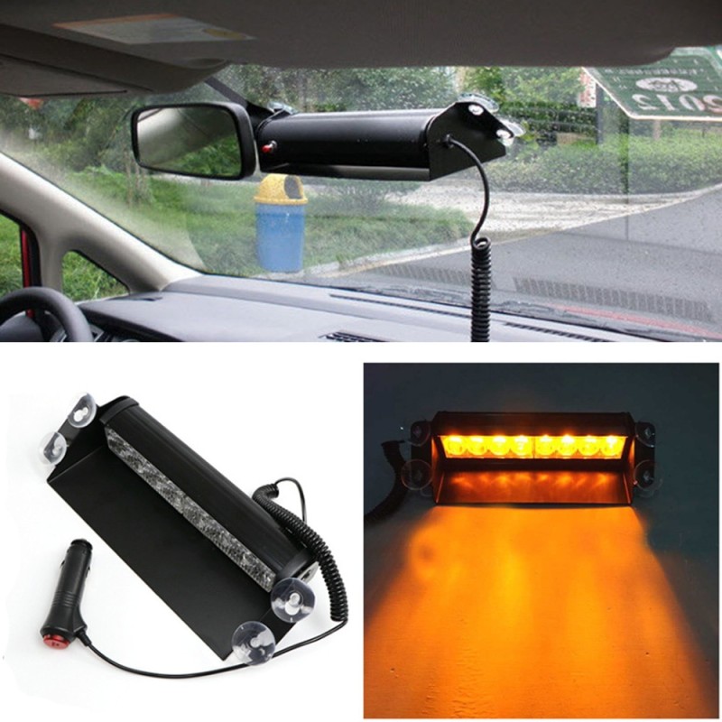 Lampa stroboscopica LED, montaj in parbriz, 8W, culoare Orange - AVX-T091019-4 - AVEX