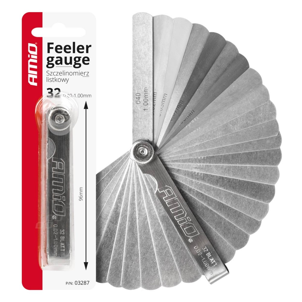 Lera din otel calit, masurare 0,02 -> 1 mm, 32 de lame - AVX-AM03287 - AMIO