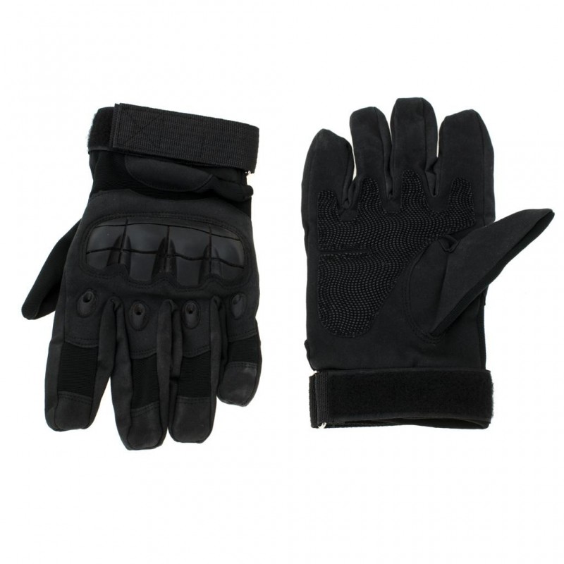 Manusi Tactice cu elemente de protectie, marime L, cu destinatie Moto, ATV, SSV, QUAD, culoare Neagra