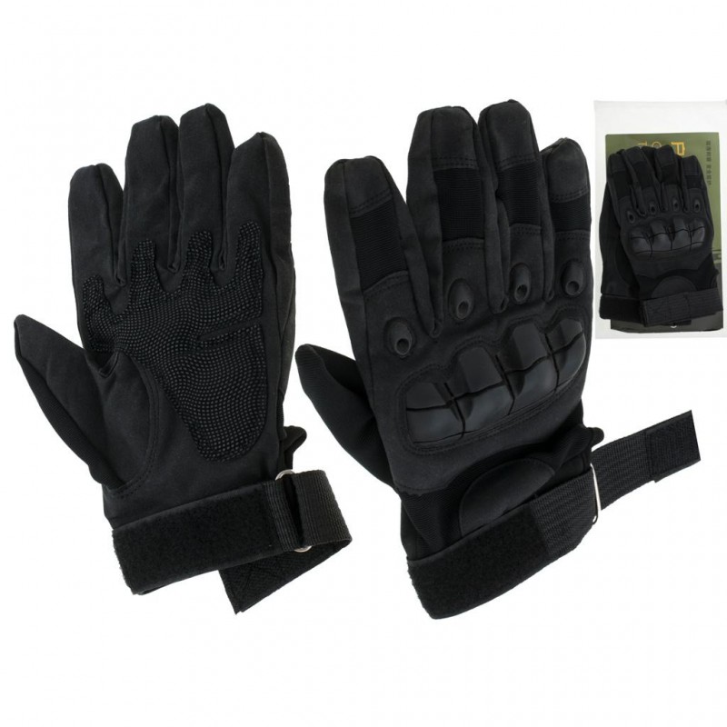 Manusi Tactice cu elemente de protectie, marime XL, cu destinatie Moto, ATV, SSV, QUAD, culoare Neagra