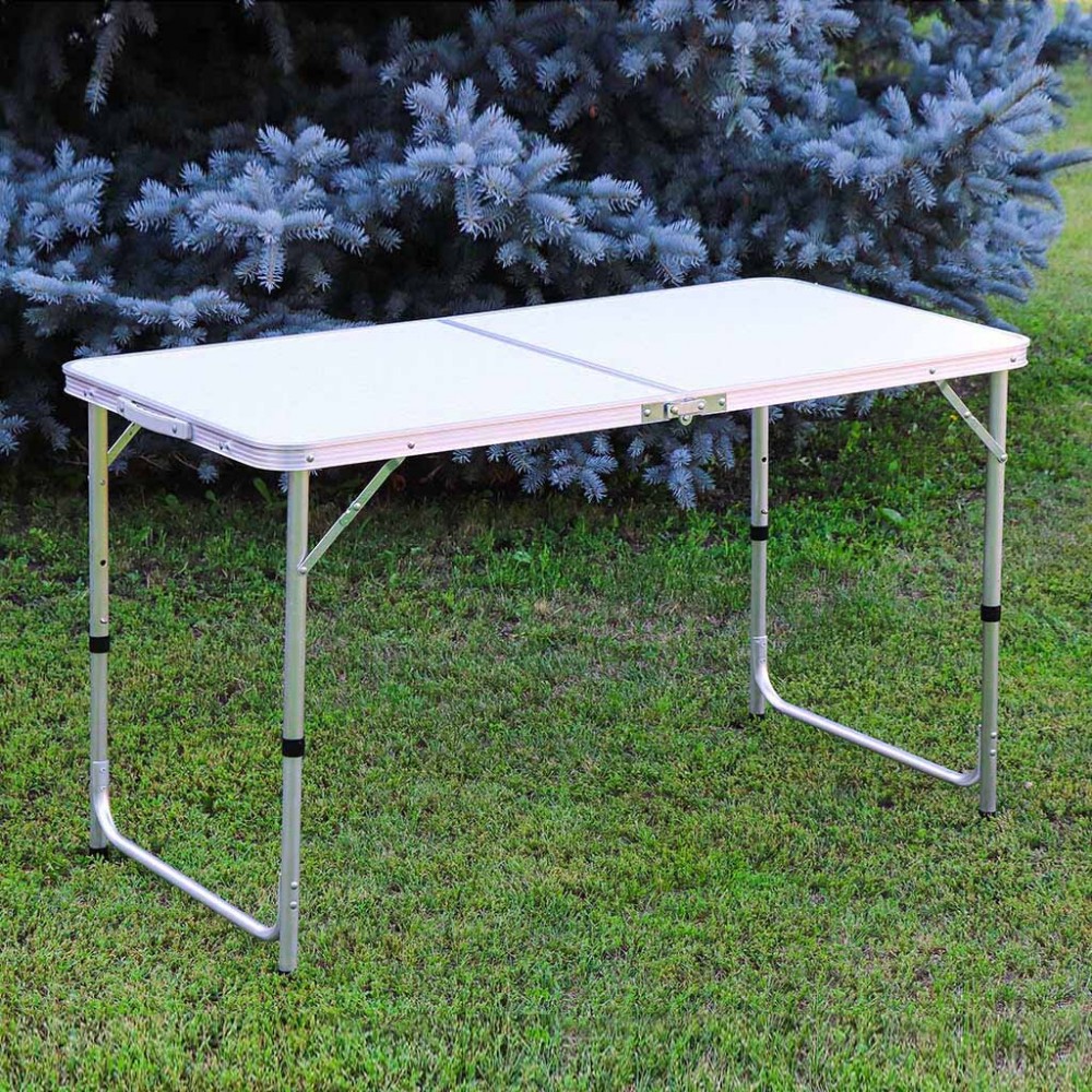 Masa Pliabila din aluminiu cu blat MDF pentru picnic, dimensiune 120 x 60 cm - AVX-T091023-2 - AVEX