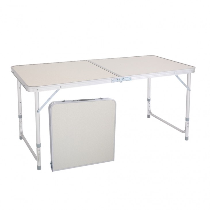 Masa Pliabila din aluminiu cu blat MDF pentru picnic, dimensiune 120 x 60 cm - AVX-T091023-2 - AVEX