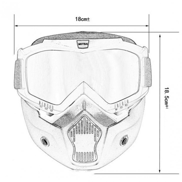 Masca de Protectie cu Ochelari Detasabili, cu destinatie Moto, ATV, SSV, QUAD - AVX-T270220-7 - AVEX