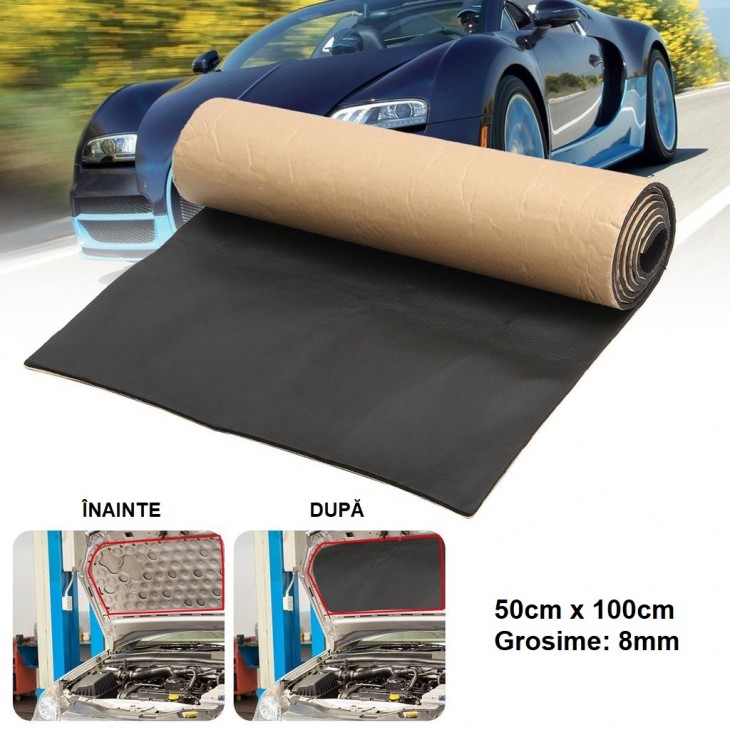 Material insonorizant auto cu exterior textil tip MOCHETA (50cm x100 cm x 8mm) - AVX-T1470 - AVEX