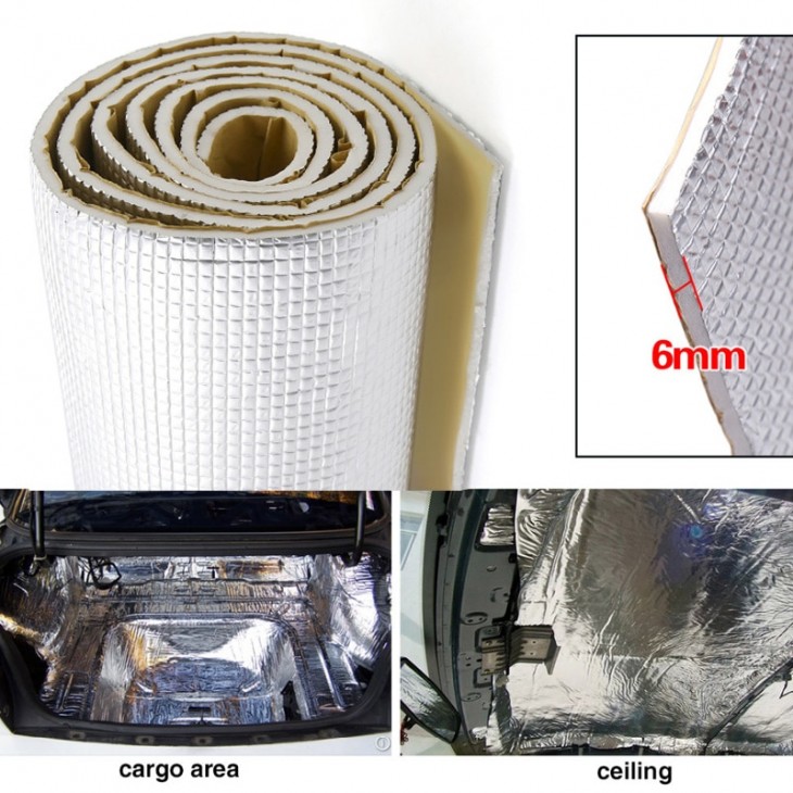 Material insonorizant auto cu strat din aluminiu, dimensiune 100cm x 100 cm x 6mm - AVX-T5299 - AVEX