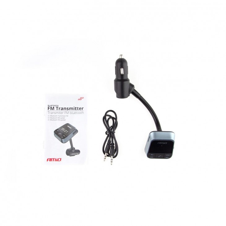 Modulator FM Bluetooth, Dual USB 2.4A, microSD - AVX-AM02250 - AMIO