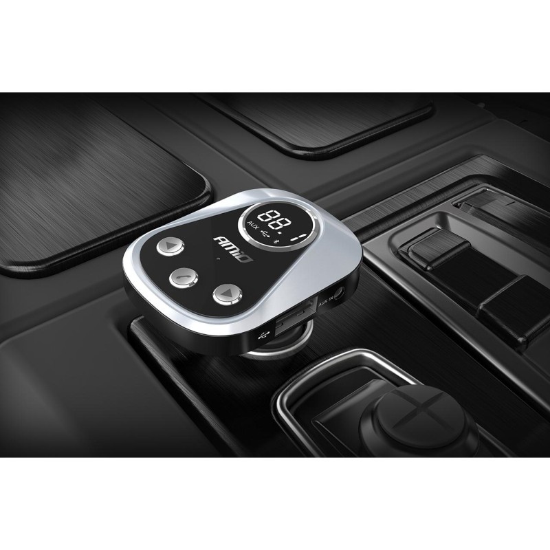 Modulator FM Bluetooth, USB 2.4A, AUX IN cu aplicatie pentru localizare vehicul - AVX-AM02252 - AMIO