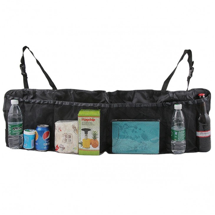 Organizator portbagaj auto cu 6 buzunare, 33 x 104 cm, culoare neagra - AVX-AG273C - AVEX