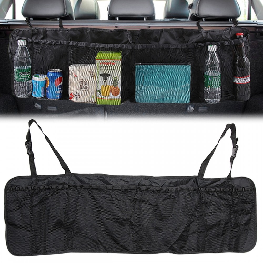 Organizator portbagaj auto cu 6 buzunare, 33 x 104 cm, culoare neagra - AVX-AG273C - AVEX