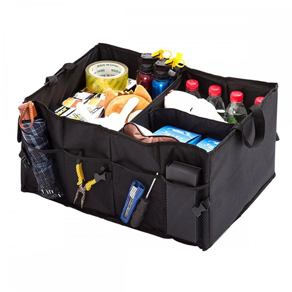 Organizator portbagaj auto cu 9 buzunare, 55 x 38 x 26cm, culoare neagra - AVX-AG403 - AVEX