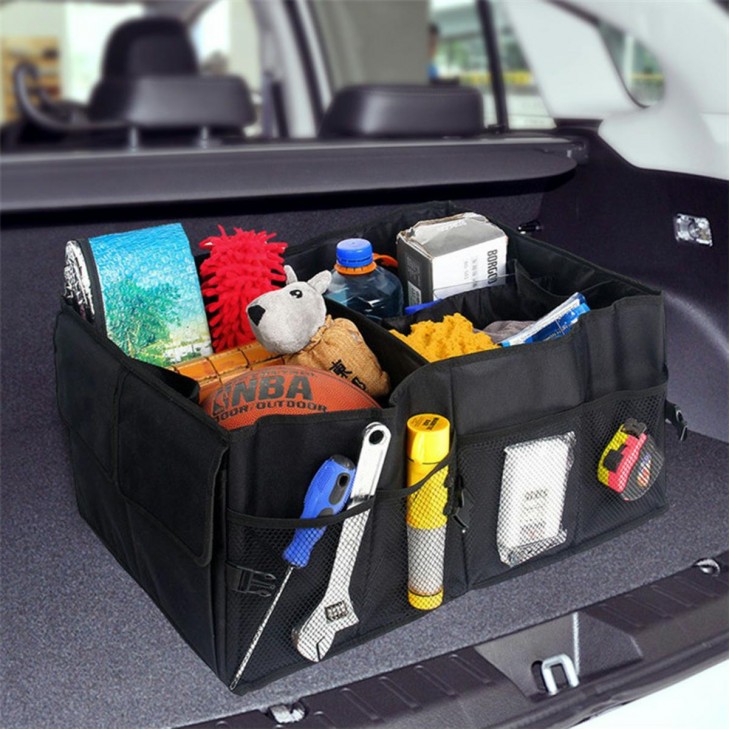 Organizator portbagaj auto cu 9 buzunare, 55 x 38 x 26cm, culoare neagra - AVX-AG403 - AVEX