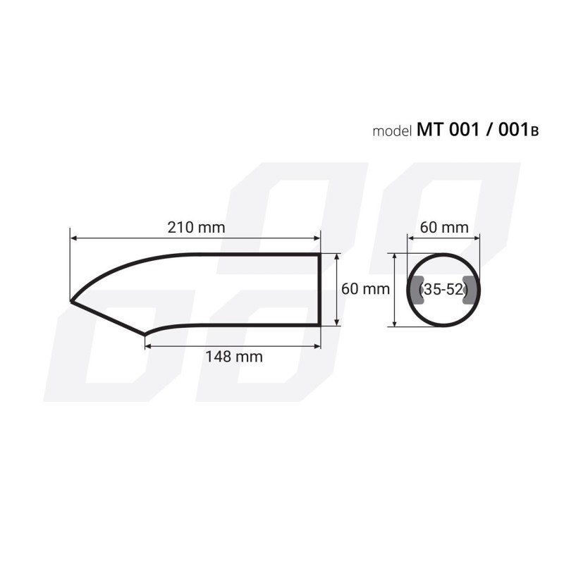 Ornament toba esapament din otel inoxidabil MT 001B - AVX-AM02195 - AMIO
