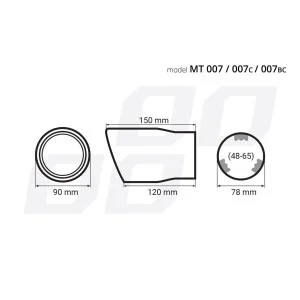 Ornament toba esapament din otel inoxidabil MT 007BC - FUMURIU, AMIO