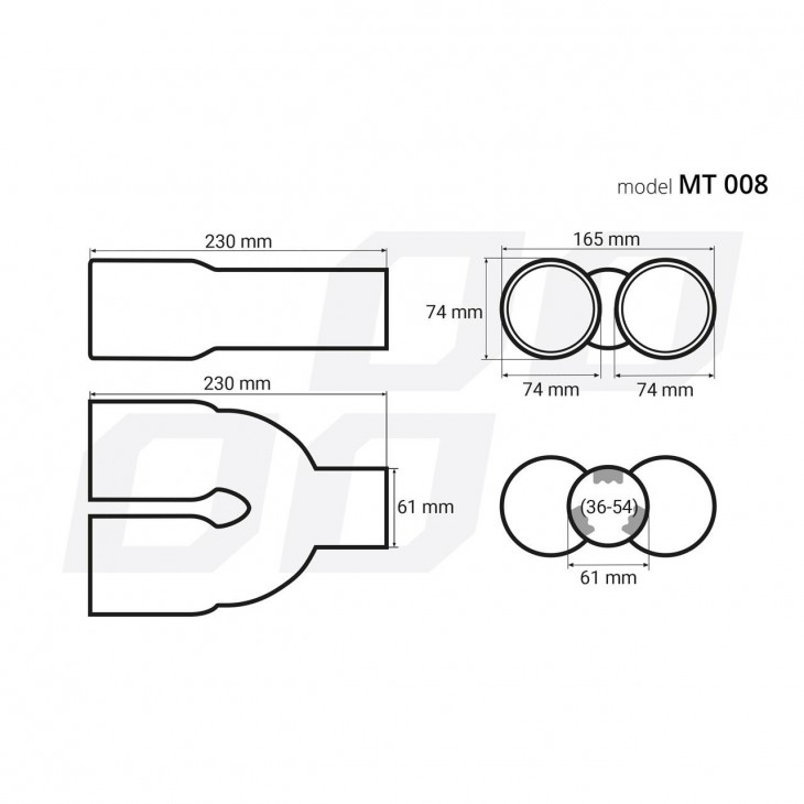 Ornament toba esapament din otel inoxidabil MT 008 - AVX-AM01308 - AMIO