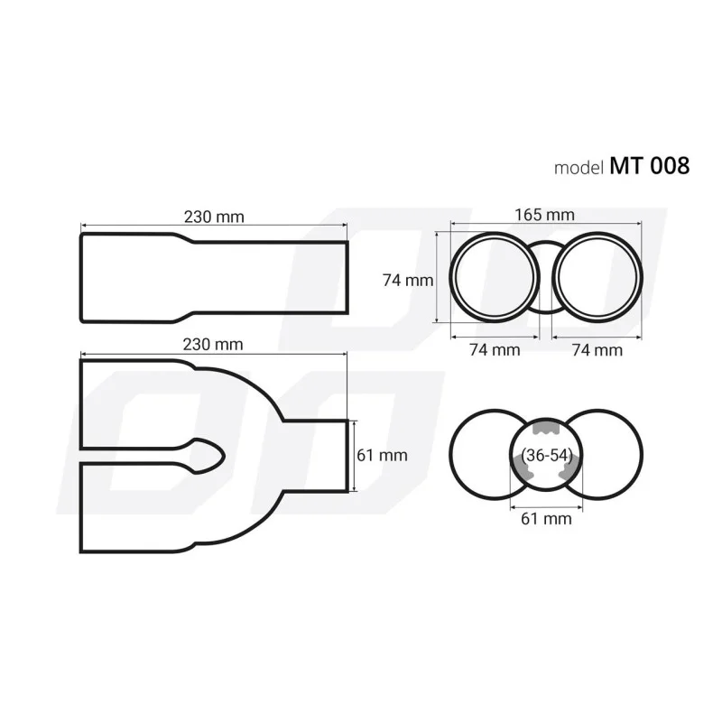 Ornament toba esapament din otel inoxidabil MT 008, AMIO