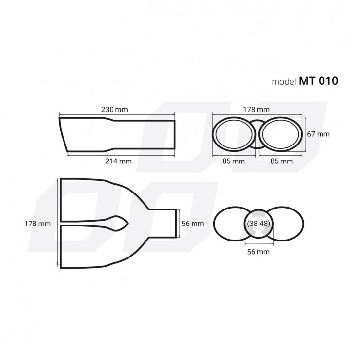 Ornament toba esapament din otel inoxidabil MT 010 - AVX-AM01310 - AMIO