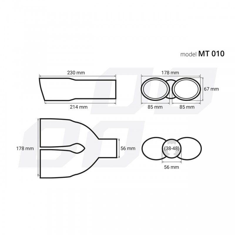 Ornament toba esapament din otel inoxidabil MT 010 - AVX-AM01310 - AMIO