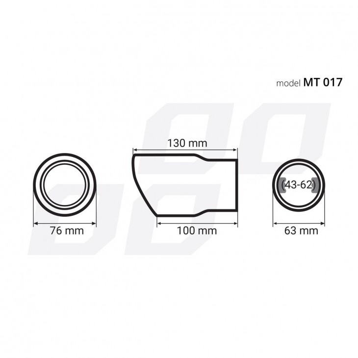 Ornament toba esapament din otel inoxidabil MT 017BLC - AVX-AM02197 - AMIO