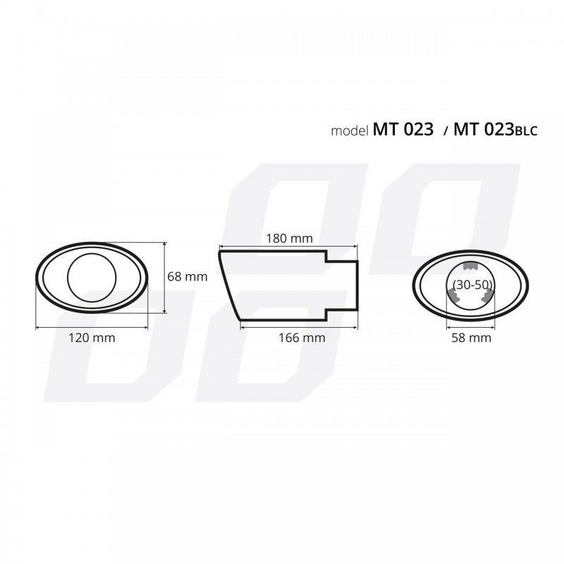 Ornament toba esapament din otel inoxidabil MT 023BLC - AVX-AM02356 - AMIO