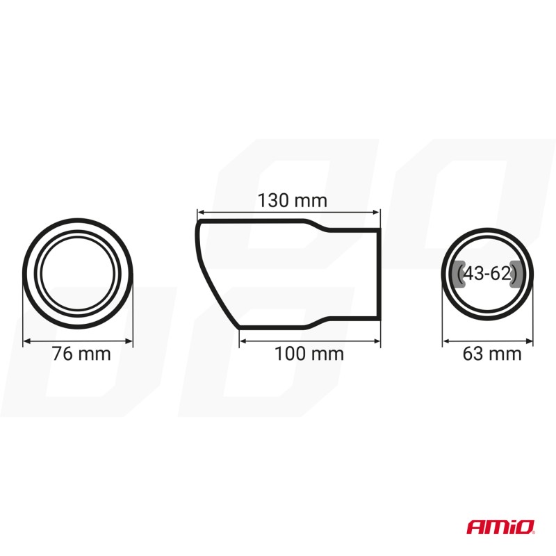 Ornament toba esapament din otel inoxidabil, culoare ROSIE - AVX-AM03168 - AMIO