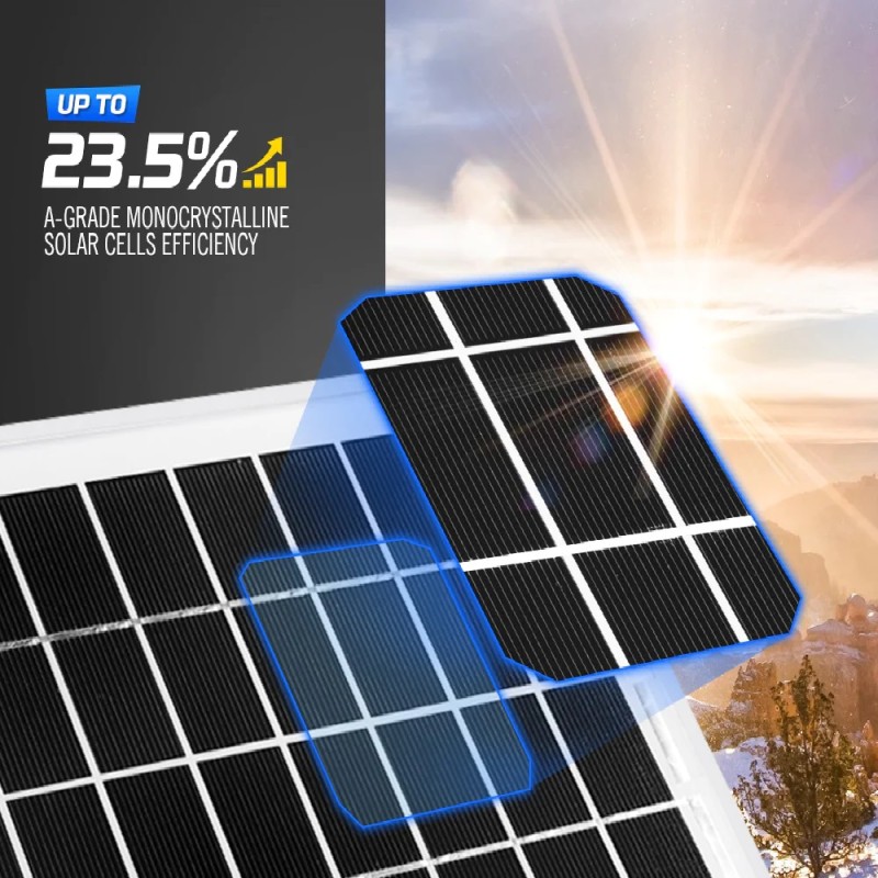 Panou Solar 20W, pentru incarcare baterii de 12V, utilizat in Calatorii, Rulote, Camping, Cabana - AVX-MR9338 - AVEX