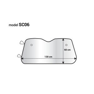 Parasolar parbriz argintiu din spuma EPE 130x60 cm