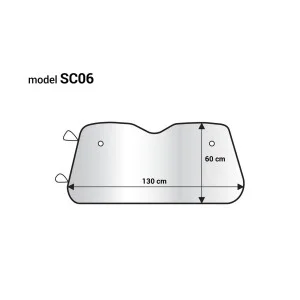 Parasolar parbriz argintiu din spuma EPE 130x60 cm