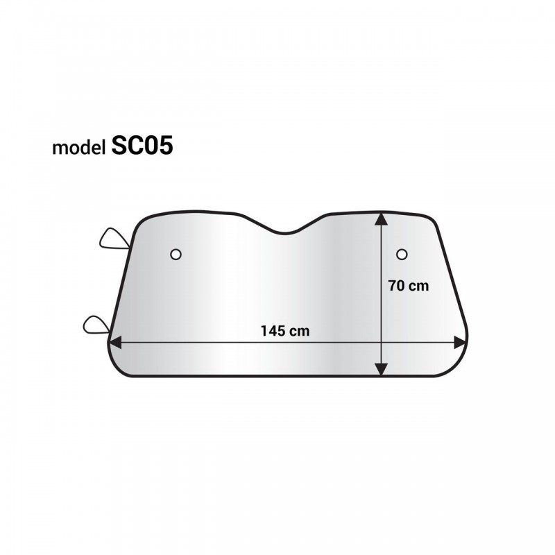 Parasolar parbriz argintiu din spuma EPE 145x70 cm